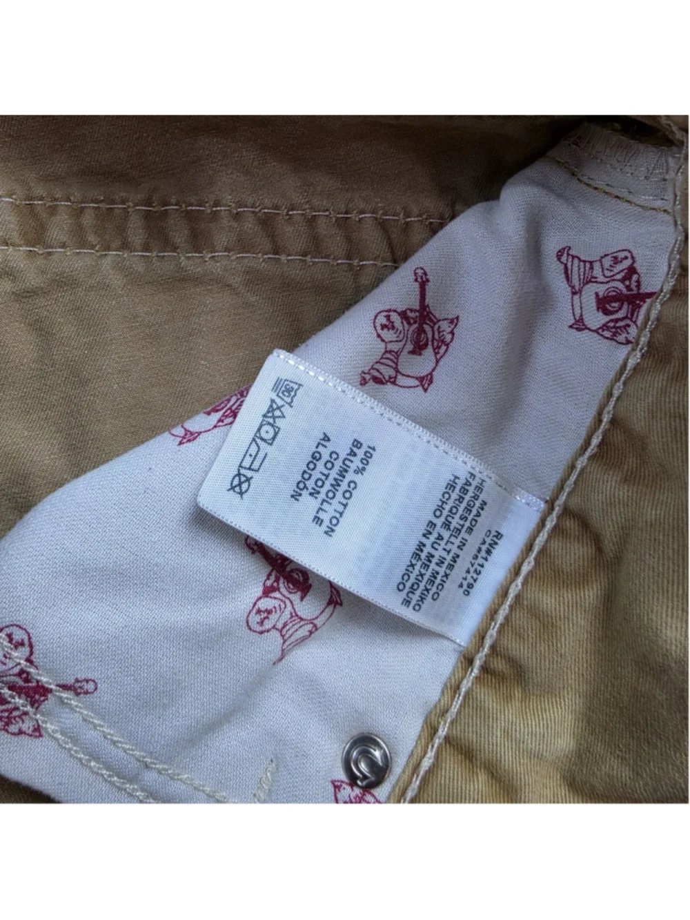True Religion World Tour Natural Big T Straight Flap Jeans Men’s 31 Khaki Y2K